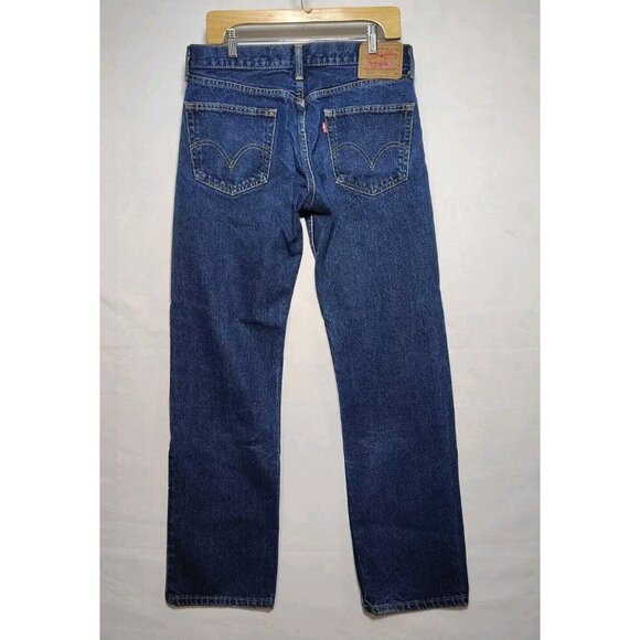 Vintage Levi's 505 Straight Fit Men's Jeans Size 32x32 Dark Wash Denim Cotton - Picture 12 of 13